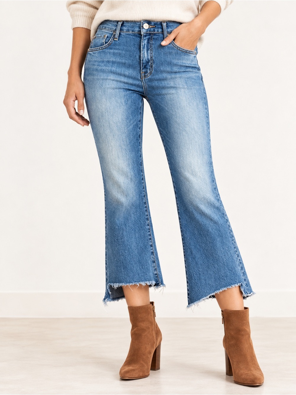 MOTHER Insider Crop Two Step Fray Kick Flare Jeans 28 When Sparks Fly